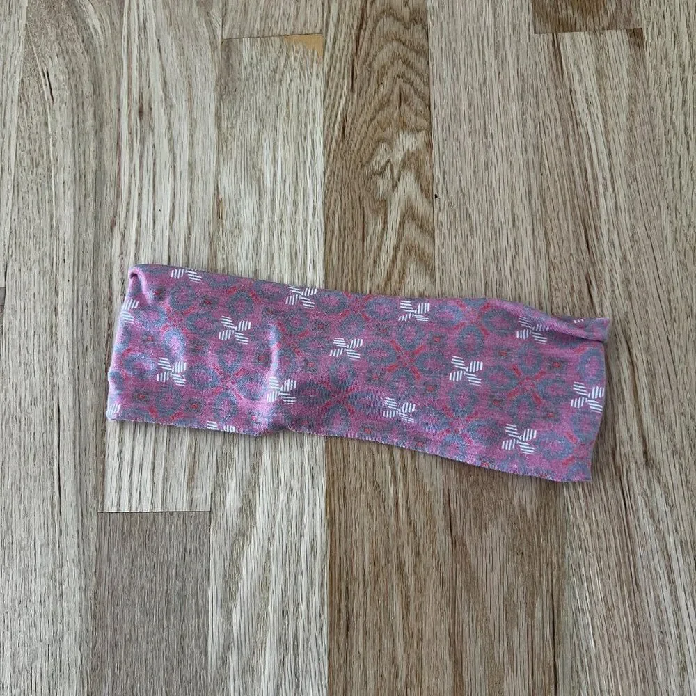 Pistil designs running bandeau‎ workout headband fashion pink floral knit